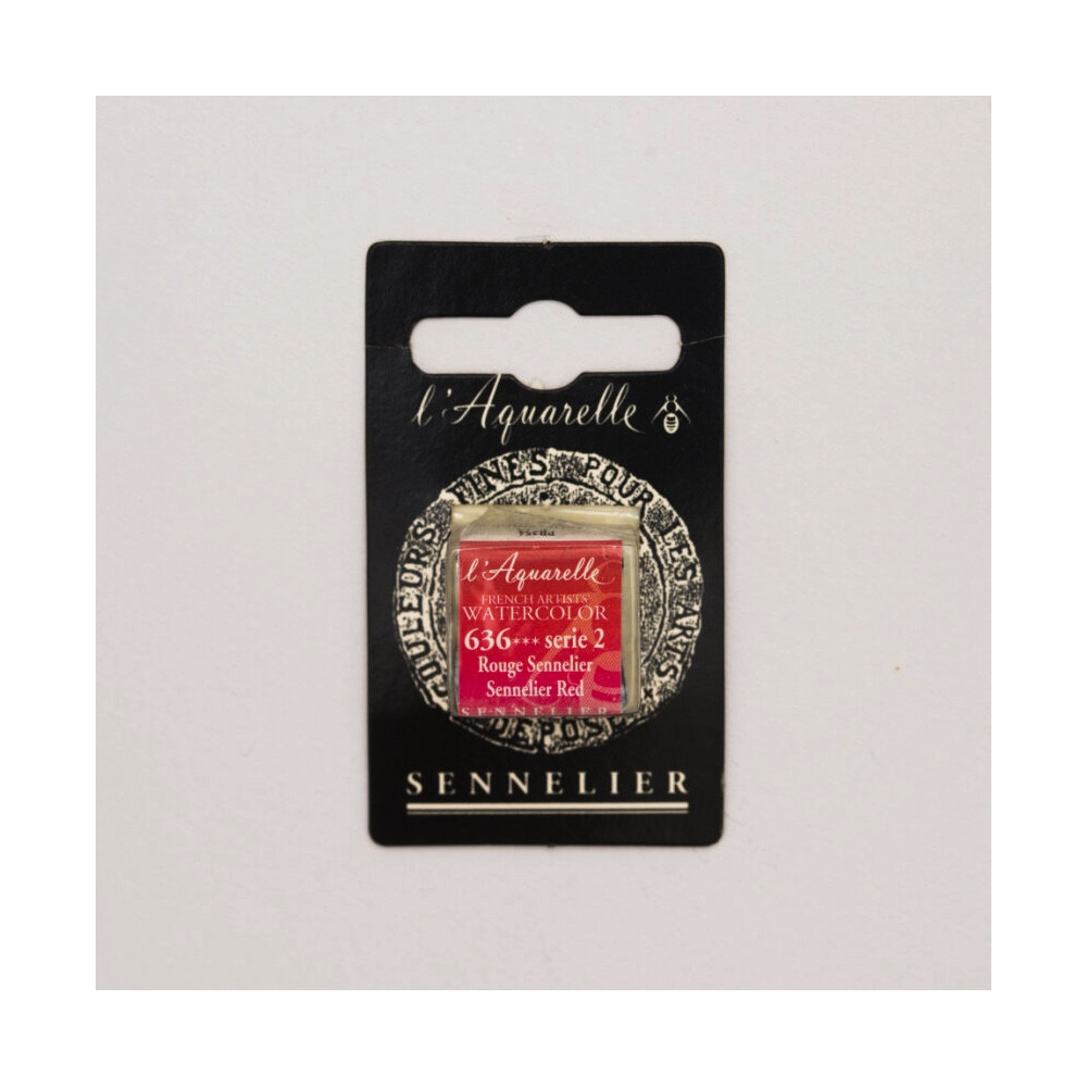 Farba akwarelowa w półkostce l’Aquarelle - Sennelier - 636, Sennelier Red
