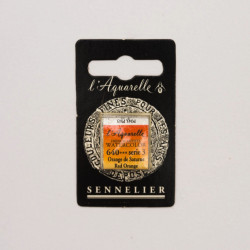 l’Aquarelle watercolor paint half pan - Sennelier - 640, Red Orange