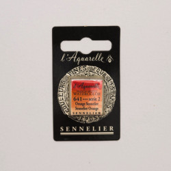 l’Aquarelle watercolor paint half pan - Sennelier - 641, Sennelier Orange