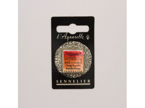 l’Aquarelle watercolor paint half pan - Sennelier - 641, Sennelier Orange