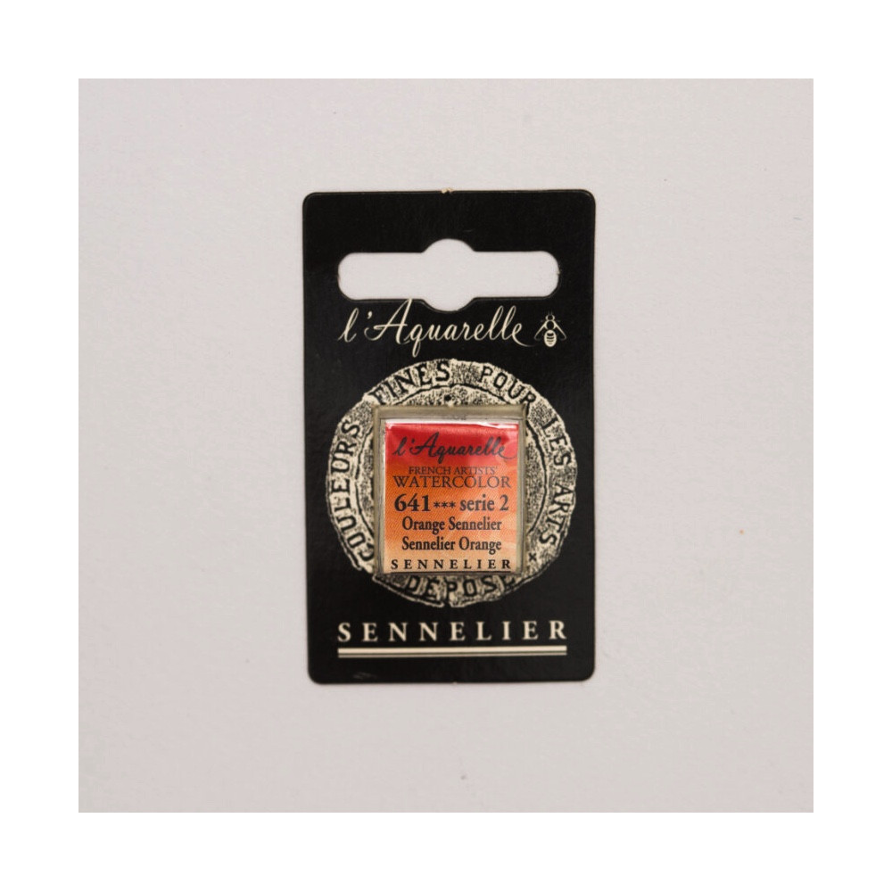 Farba akwarelowa w półkostce l’Aquarelle - Sennelier - 641, Sennelier Orange
