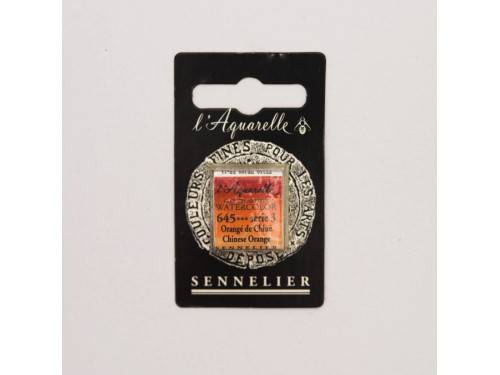 Farba akwarelowa w półkostce l’Aquarelle - Sennelier - 645, Chinese Orange