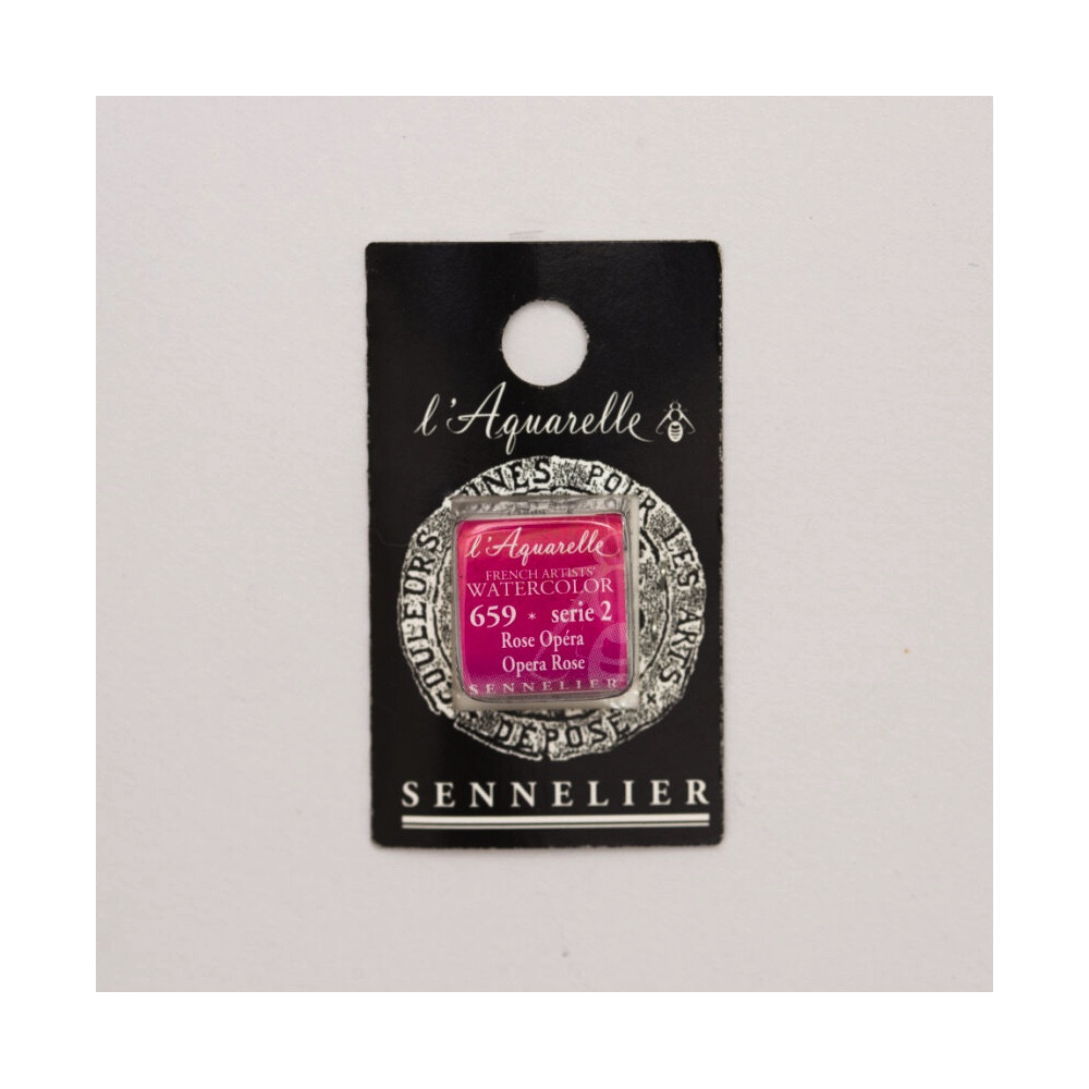 l’Aquarelle watercolor paint half pan - Sennelier - 659, Opera Rose