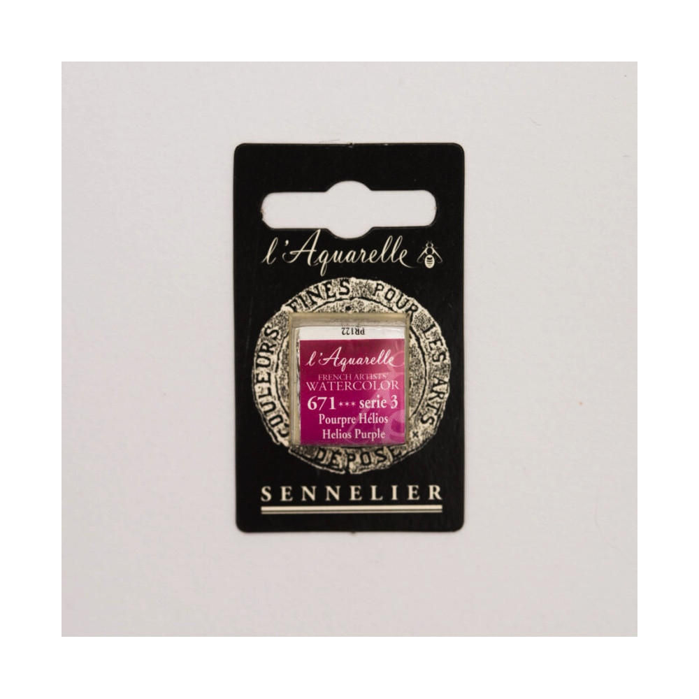 l’Aquarelle watercolor paint half pan - Sennelier - 671, Helios Purple