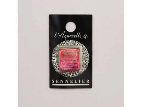 Farba akwarelowa w półkostce l’Aquarelle - Sennelier - 679, Quinacridone Red