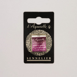 l’Aquarelle watercolor paint half pan - Sennelier - 680, Permanent Magenta