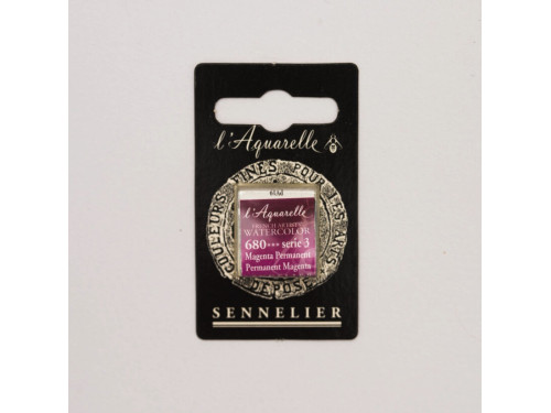 Farba akwarelowa w półkostce l’Aquarelle - Sennelier - 680, Permanent Magenta