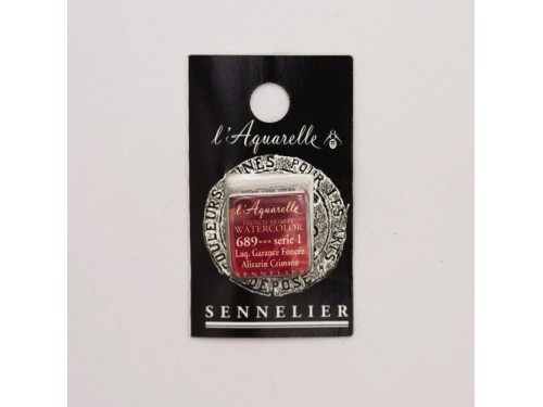 l’Aquarelle watercolor paint half pan - Sennelier - 689, Alizarin Crimson