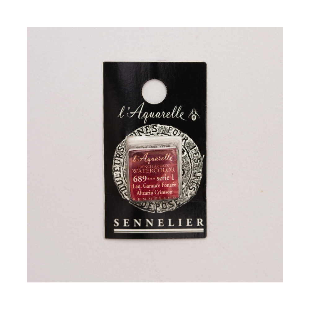 Farba akwarelowa w półkostce l’Aquarelle - Sennelier - 689, Alizarin Crimson