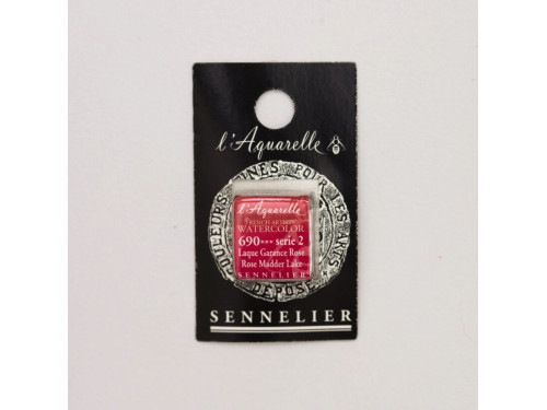 l’Aquarelle watercolor paint half pan - Sennelier - 690, Rose Madder Lake