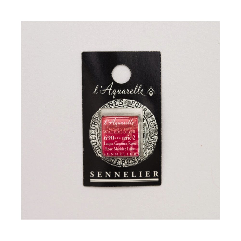 l’Aquarelle watercolor paint half pan - Sennelier - 690, Rose Madder Lake