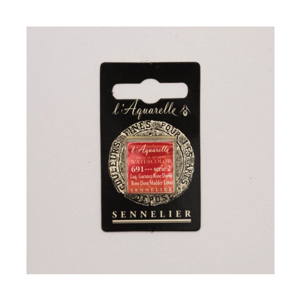 l’Aquarelle watercolor paint half pan - Sennelier - 691, Rose Dore Madder