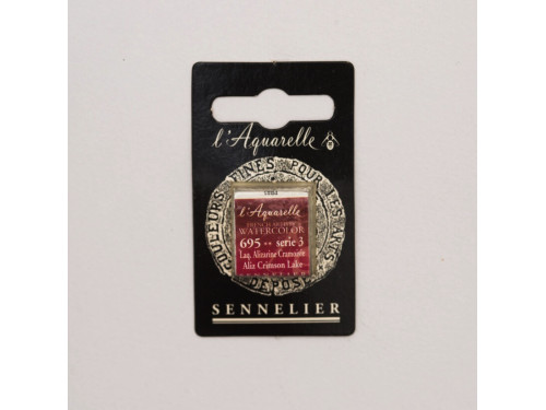 l’Aquarelle watercolor paint half pan - Sennelier - 695, Alizarin Crimson Lake