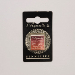 Farba akwarelowa w półkostce l’Aquarelle - Sennelier - 699, Permanent Alizarin Crimson Deep