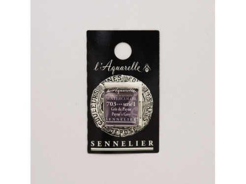 l’Aquarelle watercolor paint half pan - Sennelier - 703, Payne's Grey