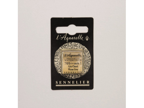 l’Aquarelle watercolor paint half pan - Sennelier - 705, Warm Grey