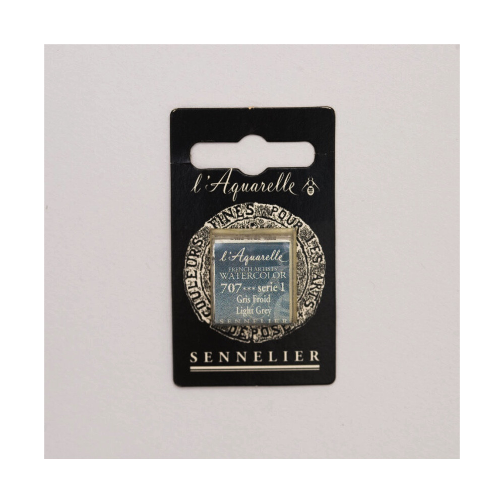 l’Aquarelle watercolor paint half pan - Sennelier - 707, Light Grey