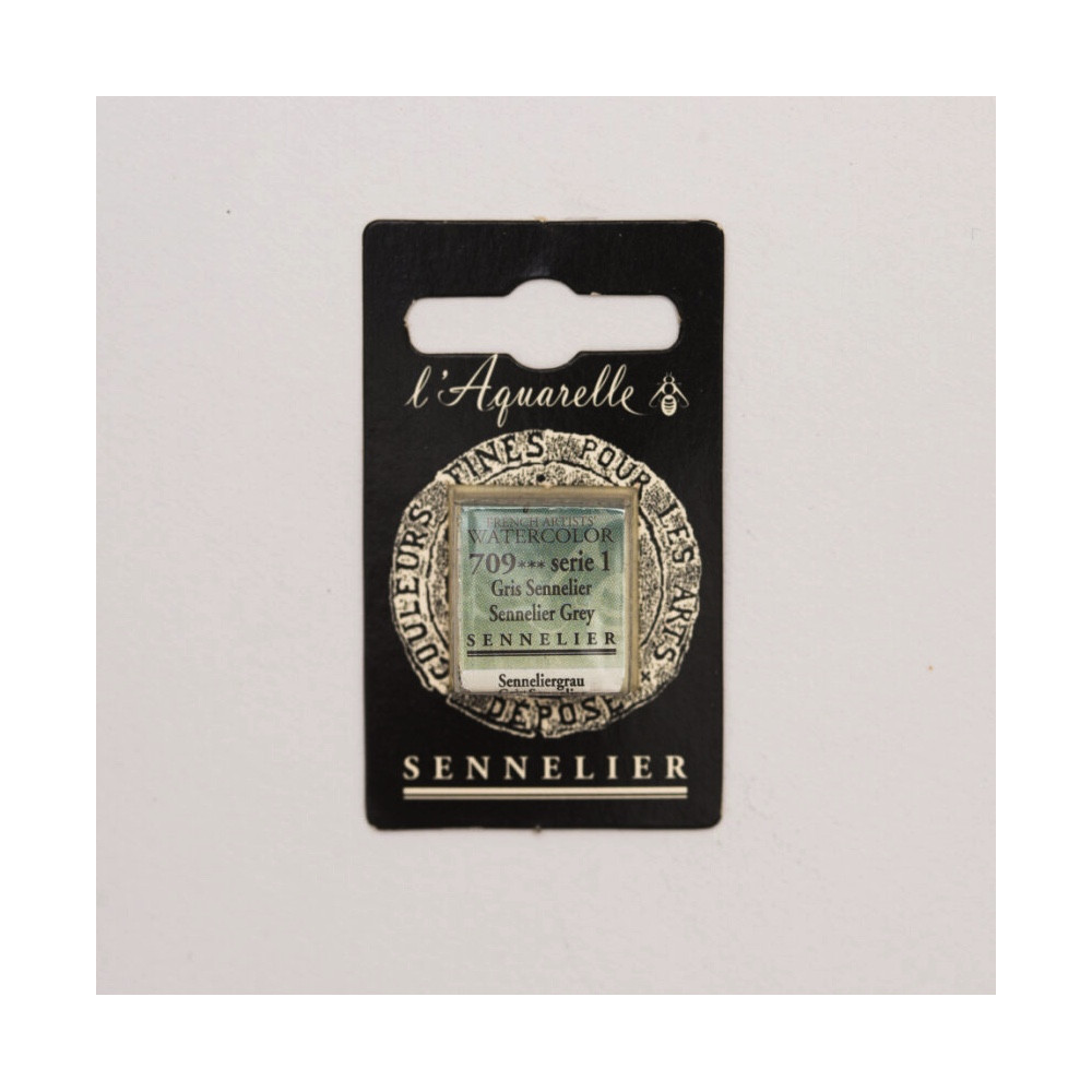 Farba akwarelowa w półkostce l’Aquarelle - Sennelier - 709, Sennelier Grey