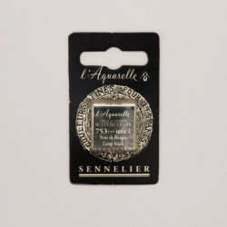 l’Aquarelle watercolor paint half pan - Sennelier - 753, Lamp Black