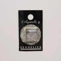 l’Aquarelle watercolor paint half pan - Sennelier - 755, Ivory Black