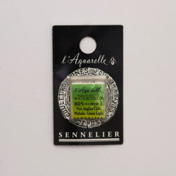 l’Aquarelle watercolor paint half pan - Sennelier - 805, Phthalo Green Light