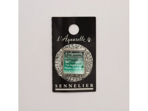 l’Aquarelle watercolor paint half pan - Sennelier - 807, Phthalo Green Deep