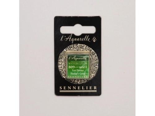 l’Aquarelle watercolor paint half pan - Sennelier - 809, Hooker's Deep