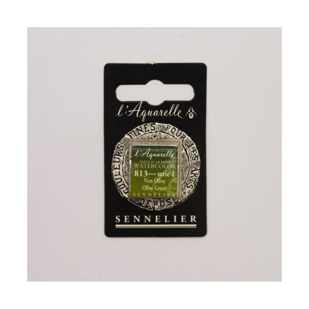 Farba akwarelowa w półkostce l’Aquarelle - Sennelier - 813, Olive Green