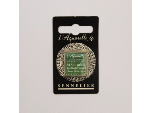 l’Aquarelle watercolor paint half pan - Sennelier - 815, Chromium Oxide Green