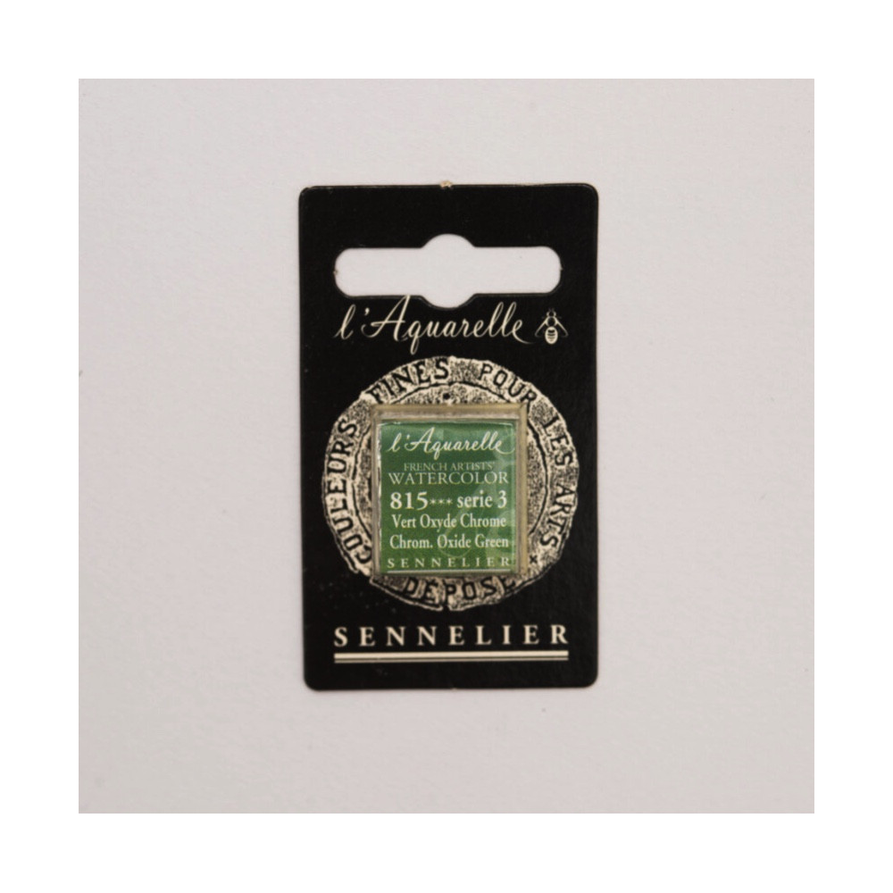 l’Aquarelle watercolor paint half pan - Sennelier - 815, Chromium Oxide Green