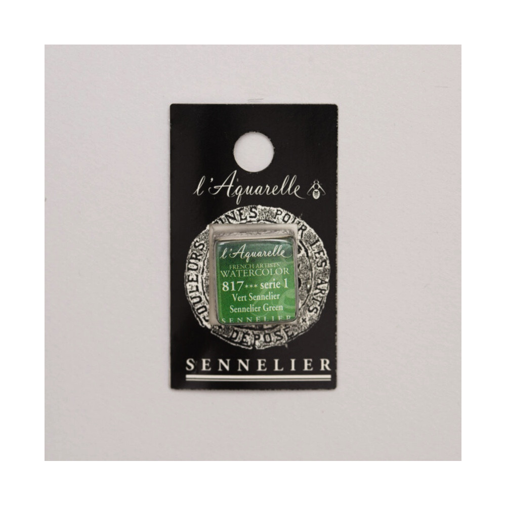 l’Aquarelle watercolor paint half pan - Sennelier - 817, Sennelier Green