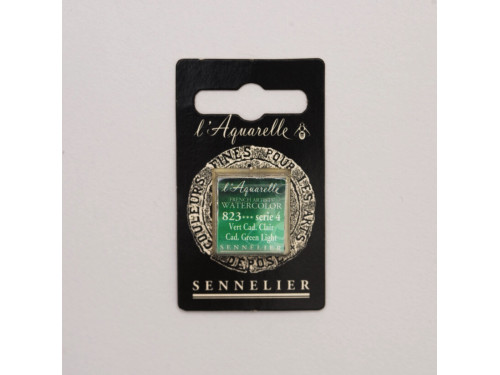 l’Aquarelle watercolor paint half pan - Sennelier - 823, Cadmium Green Light