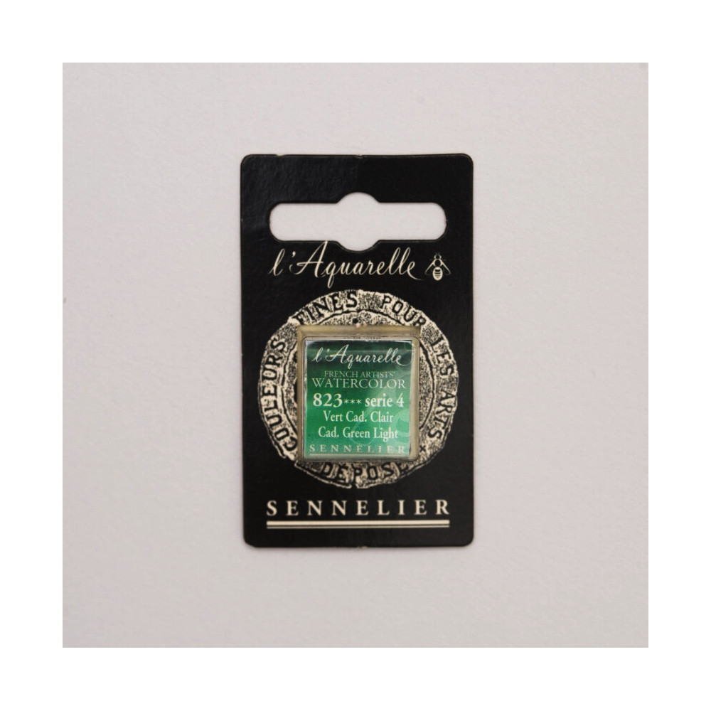 l’Aquarelle watercolor paint half pan - Sennelier - 823, Cadmium Green Light