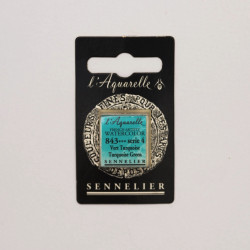 l’Aquarelle watercolor paint half pan - Sennelier - 843, Turquoise Green