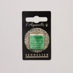 l’Aquarelle watercolor paint half pan - Sennelier - 847, Emerald Green