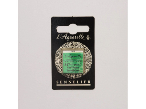 l’Aquarelle watercolor paint half pan - Sennelier - 847, Emerald Green