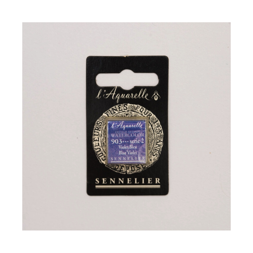 l’Aquarelle watercolor paint half pan - Sennelier - 903, Blue Violet