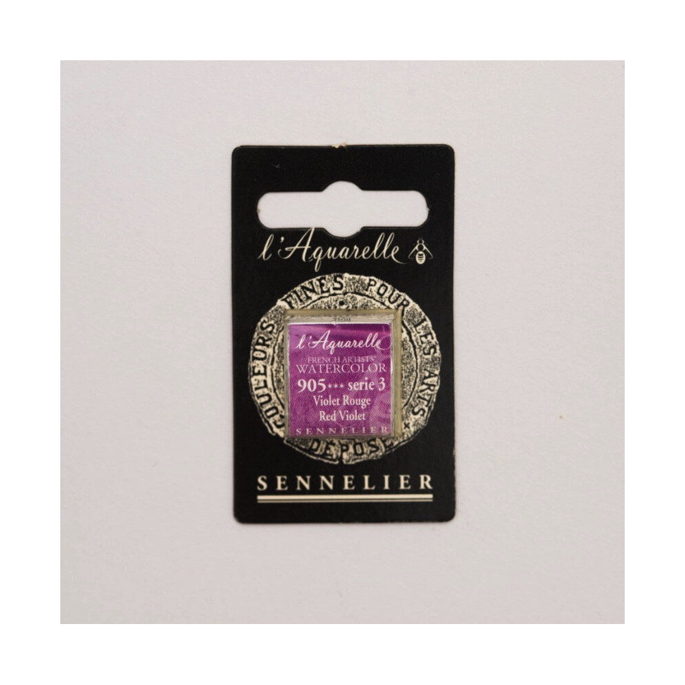l’Aquarelle watercolor paint half pan - Sennelier - 905, Red Violet
