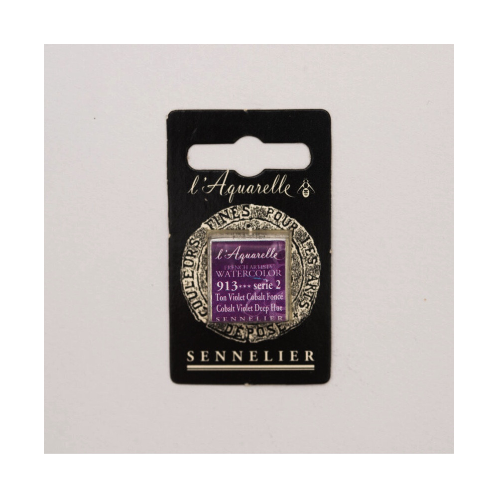 l’Aquarelle watercolor paint half pan - Sennelier - 913, Cobalt Viole Deep Hue