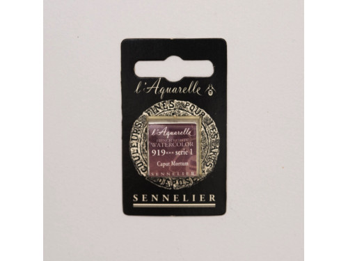 l’Aquarelle watercolor paint half pan - Sennelier - 919, Caput Mortum