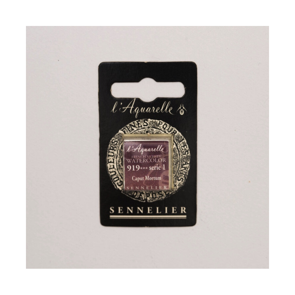 l’Aquarelle watercolor paint half pan - Sennelier - 919, Caput Mortum
