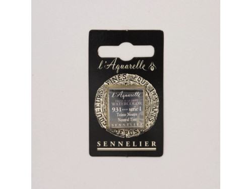 l’Aquarelle watercolor paint half pan - Sennelier - 931, Neutral Tint