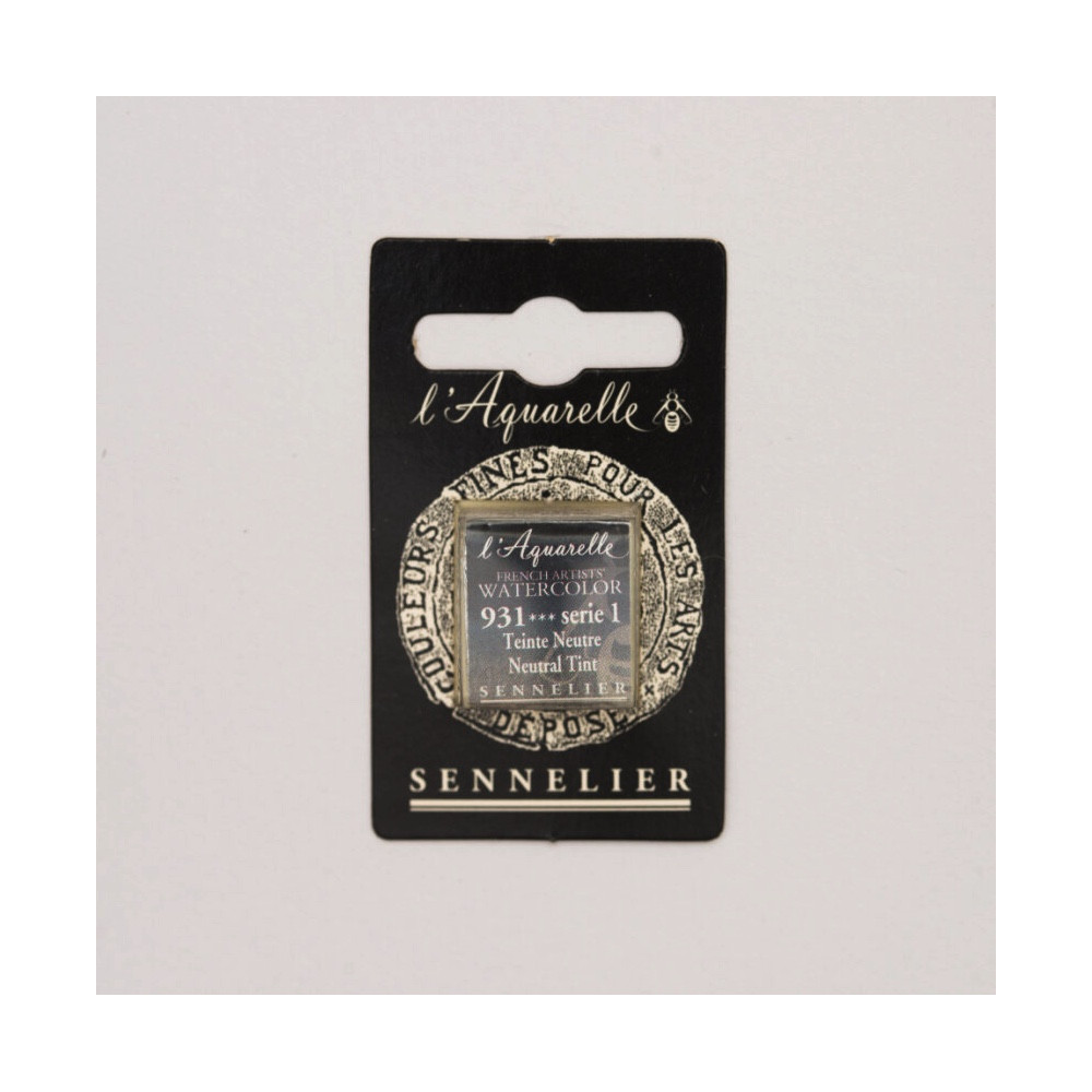 l’Aquarelle watercolor paint half pan - Sennelier - 931, Neutral Tint