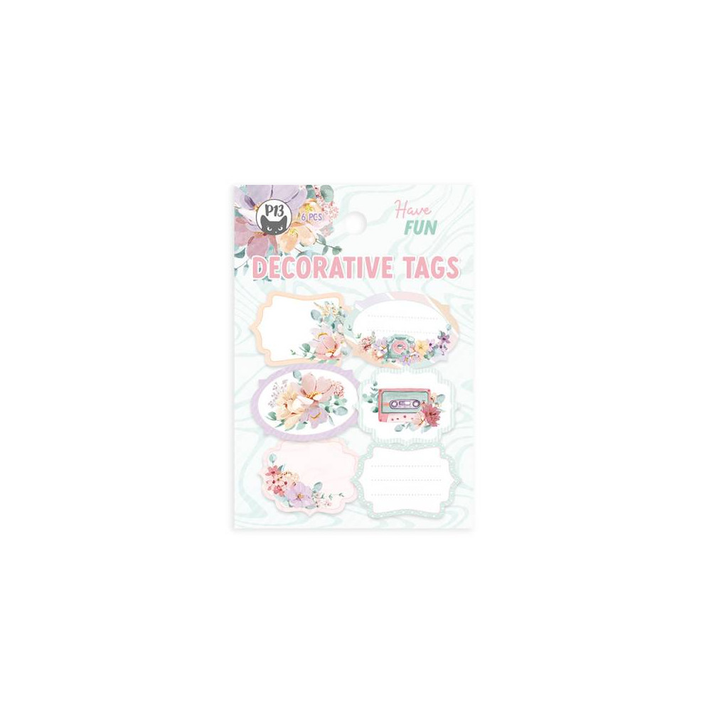 Decorative tags - Piątek Trzynastego - Have Fun, 6 pcs.