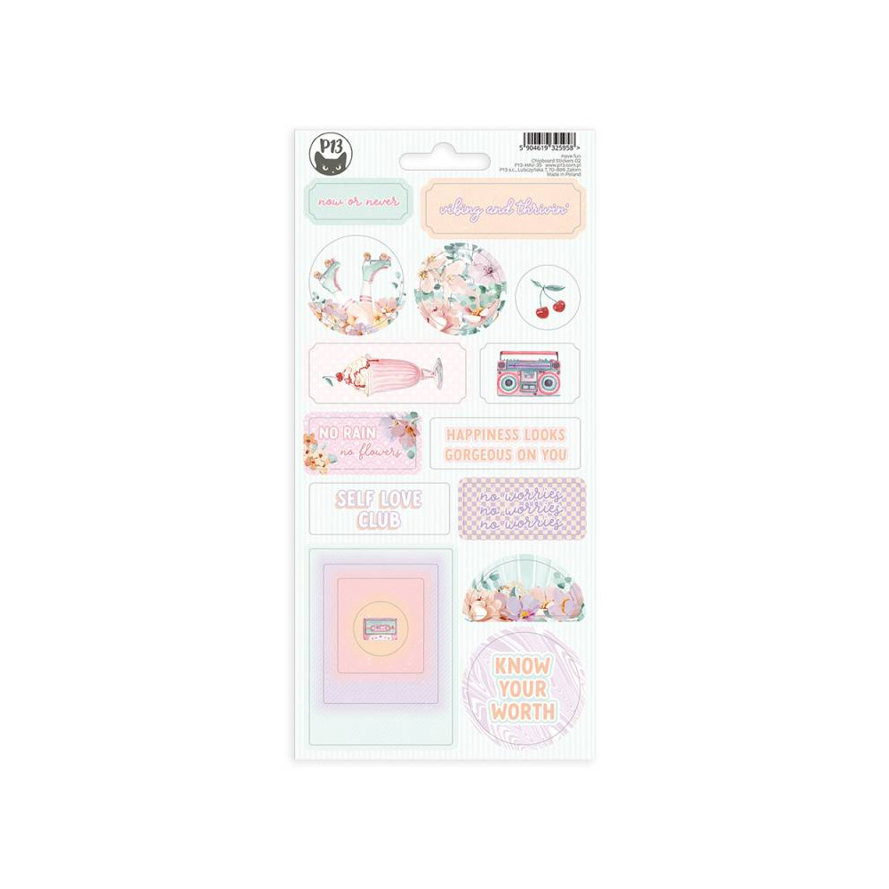 Set of cardboard stickers - Piątek Trzynastego - Have Fun 02