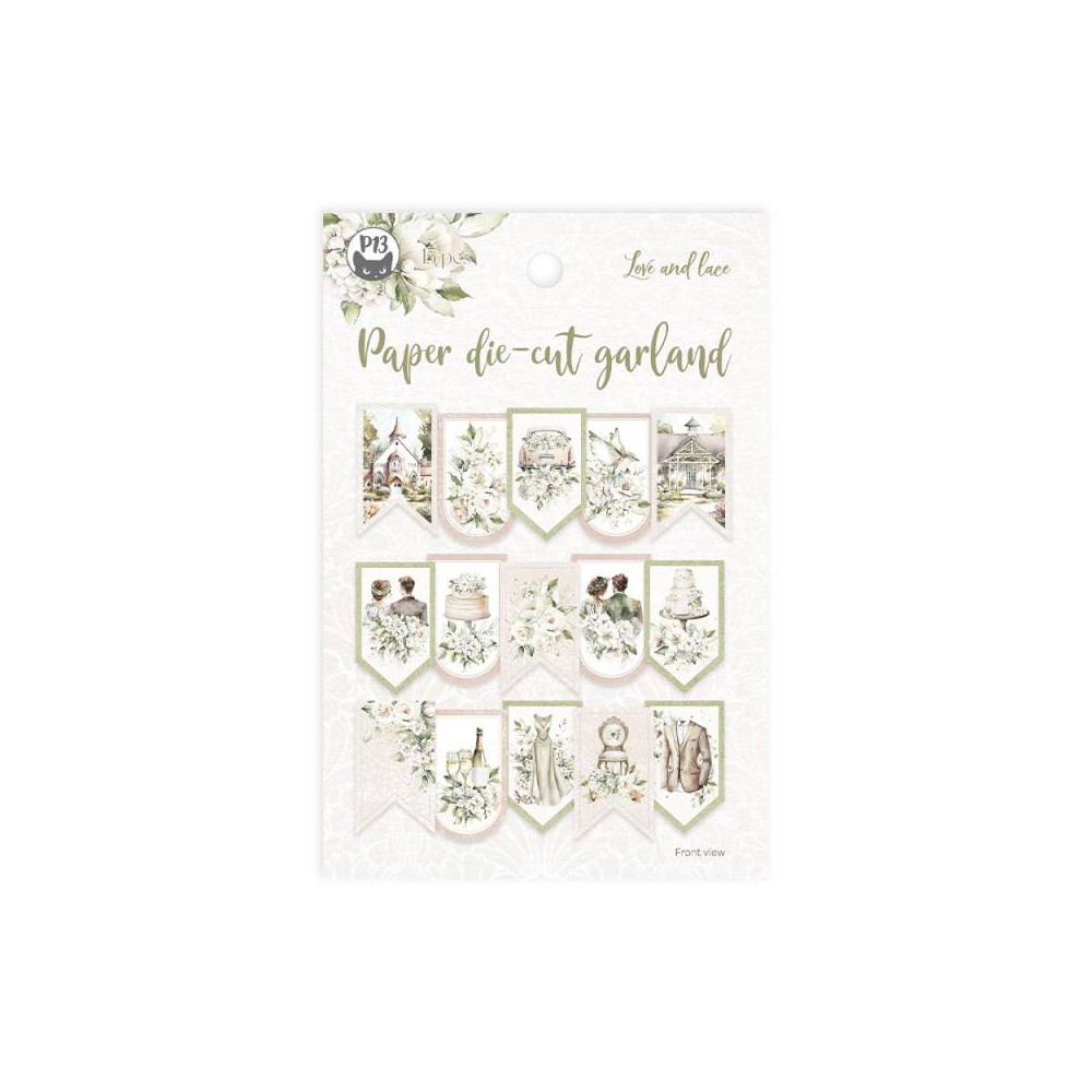Paper die-cut garland - Piątek Trzynastego - Love and lace