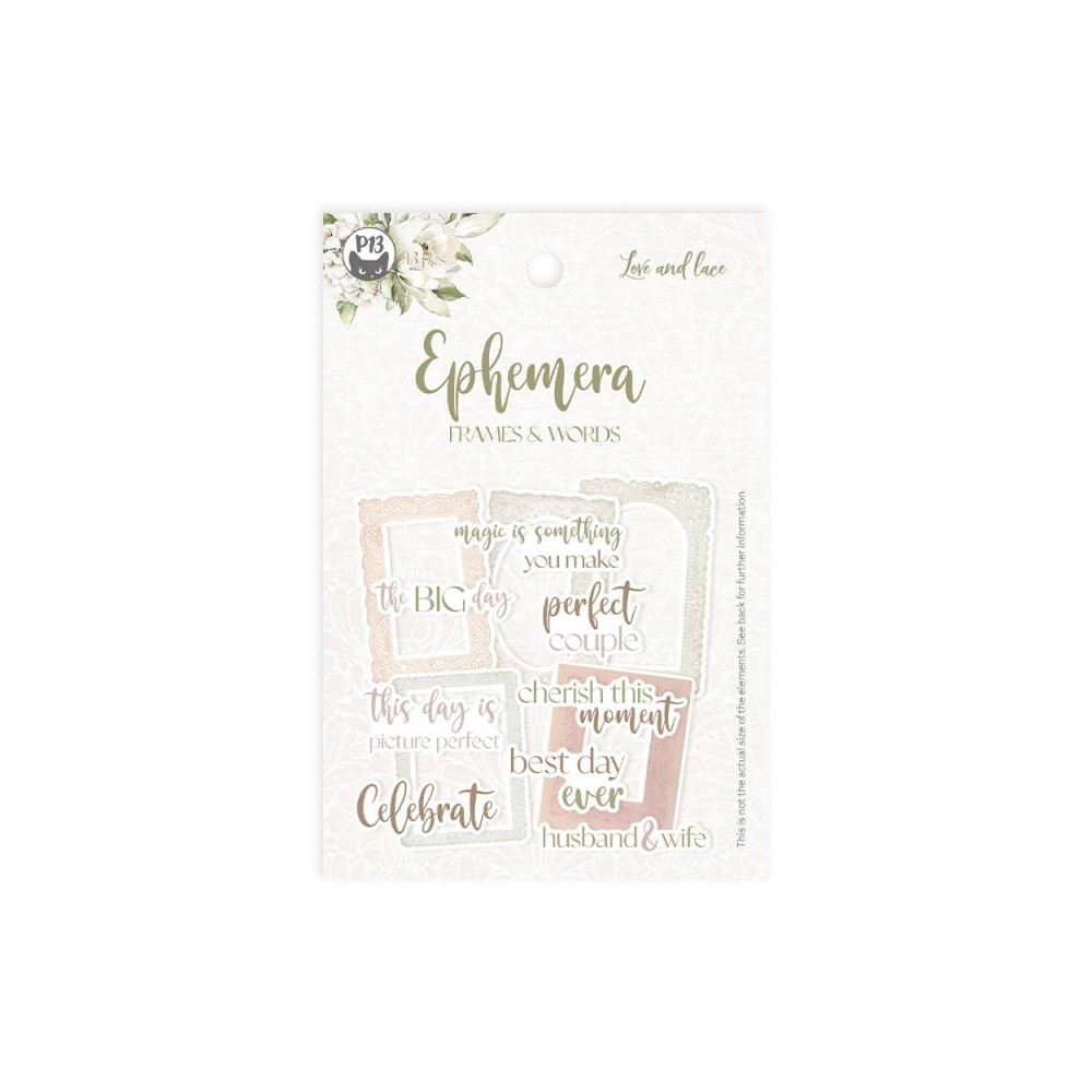 Zestaw elementów Frames and Words - Piątek Trzynastego - Love and lace, 13 szt.
