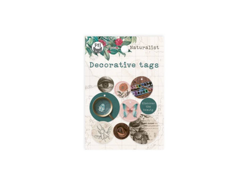 Decorative tags - Piątek Trzynastego - Naturalist 01, 9 pcs.