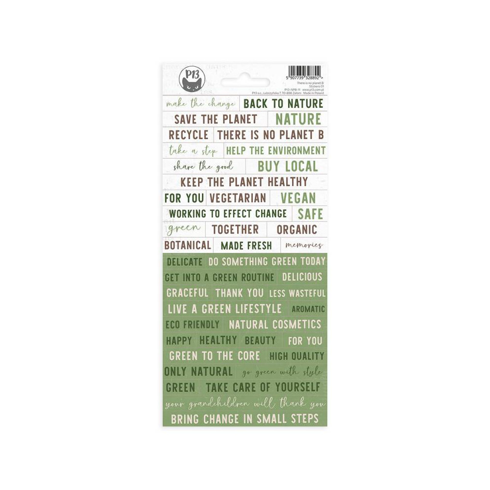 Set of stickers 10,5 x 23 cm - Piątek Trzynastego - There is no Planet B 01