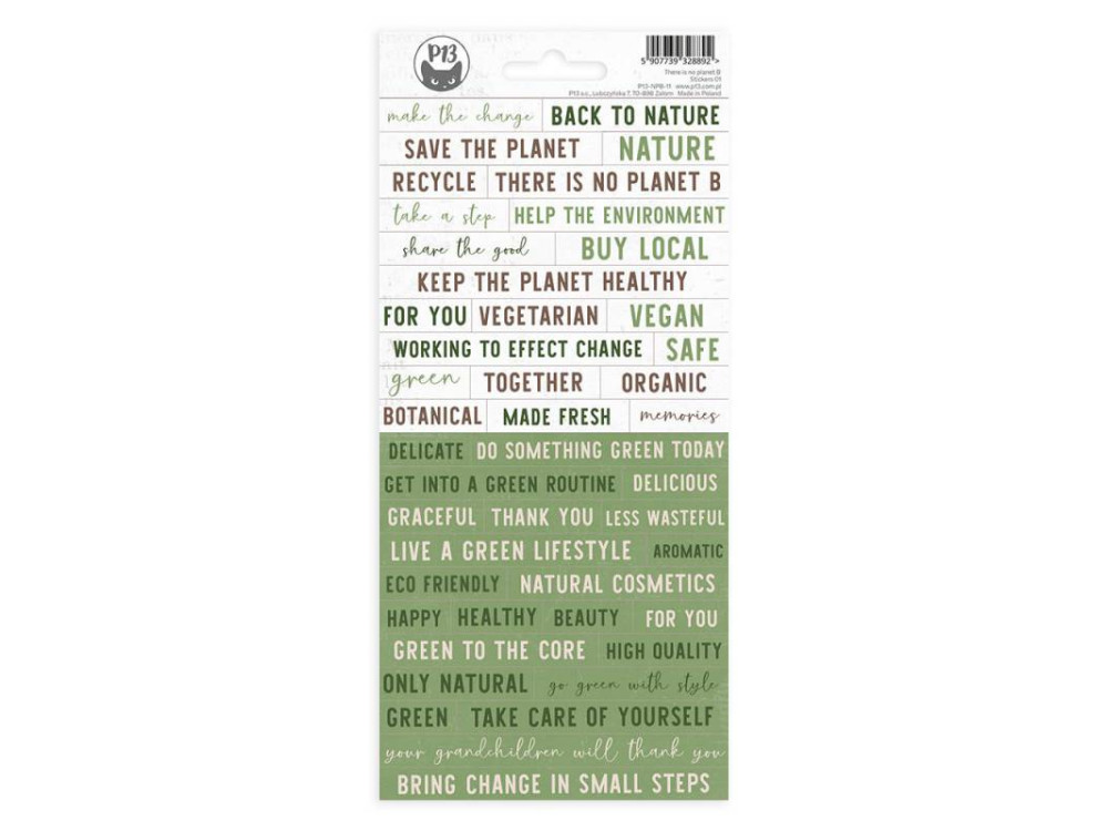 Set of stickers 10,5 x 23 cm - Piątek Trzynastego - There is no Planet B 01